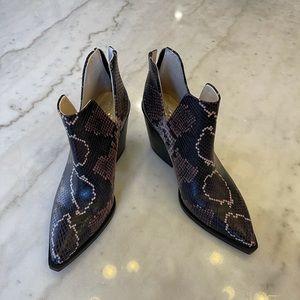 Vince Camino Snake Print Booties